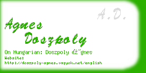 agnes doszpoly business card